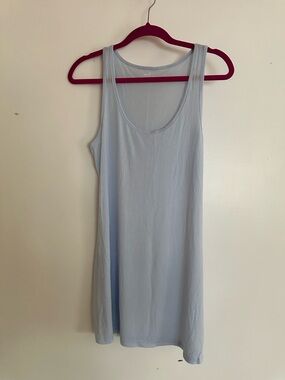aerie Pale Blue Ribbed Tank Dress